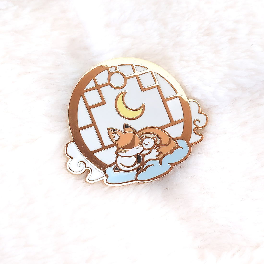 Cloud Naps Enamel Pin - Fox & Weasel