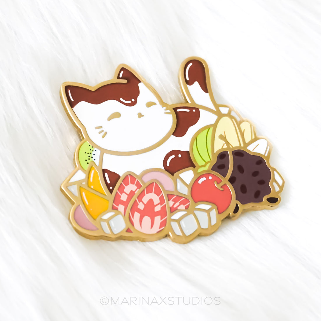 Mochi Anmitsu Enamel Pin - Cat